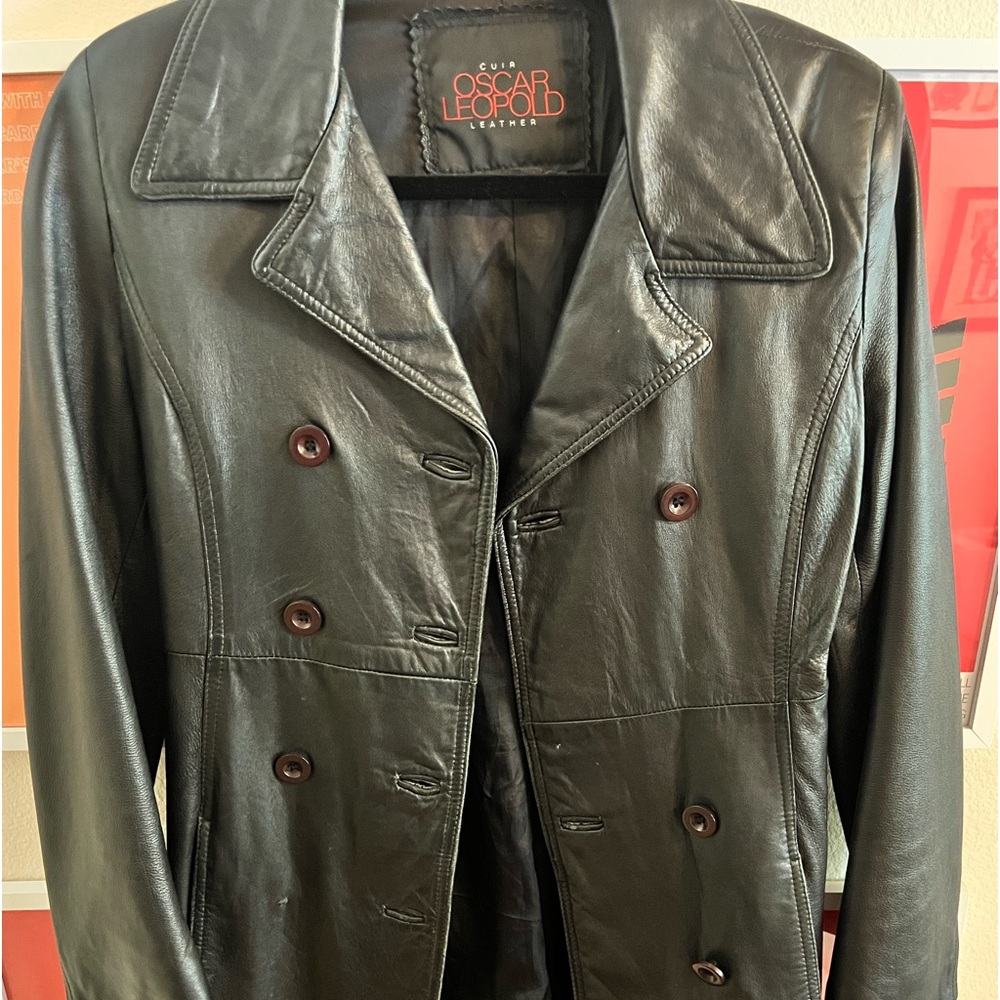 Vintage Oscar Leopold Long Leather Jacket